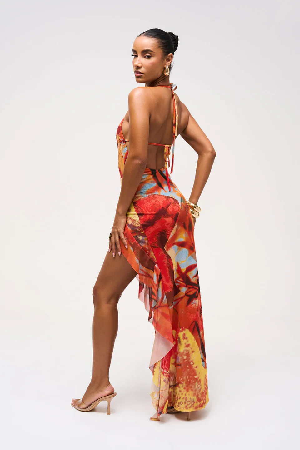 levana robe imprimé orange b